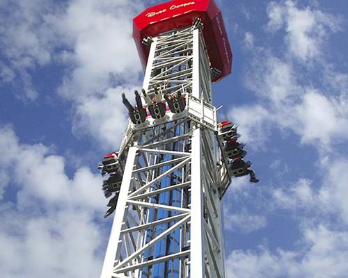 free fall drop tower ride